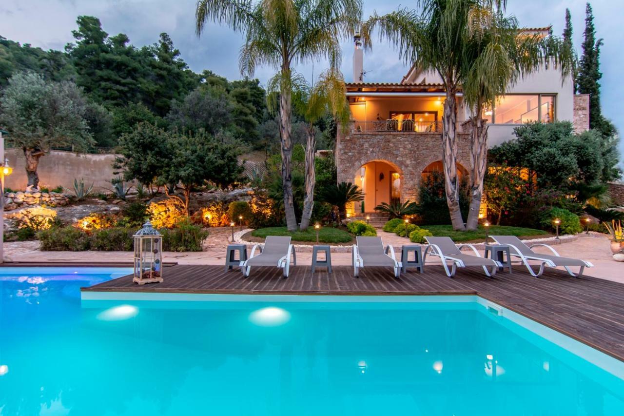 Villa Maira Luxurious With Private Swimming Pool Korfos Ngoại thất bức ảnh